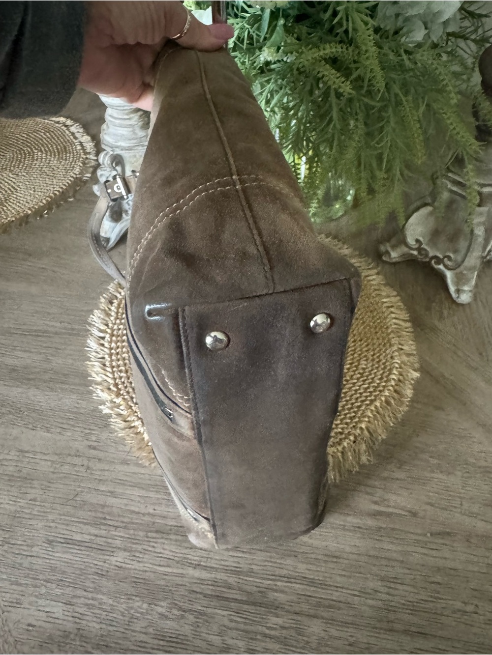 VINTAGE 2005 COACH Brown Suede Leather Tote Bag ATTENTION Collectors - Picture 3 of 10